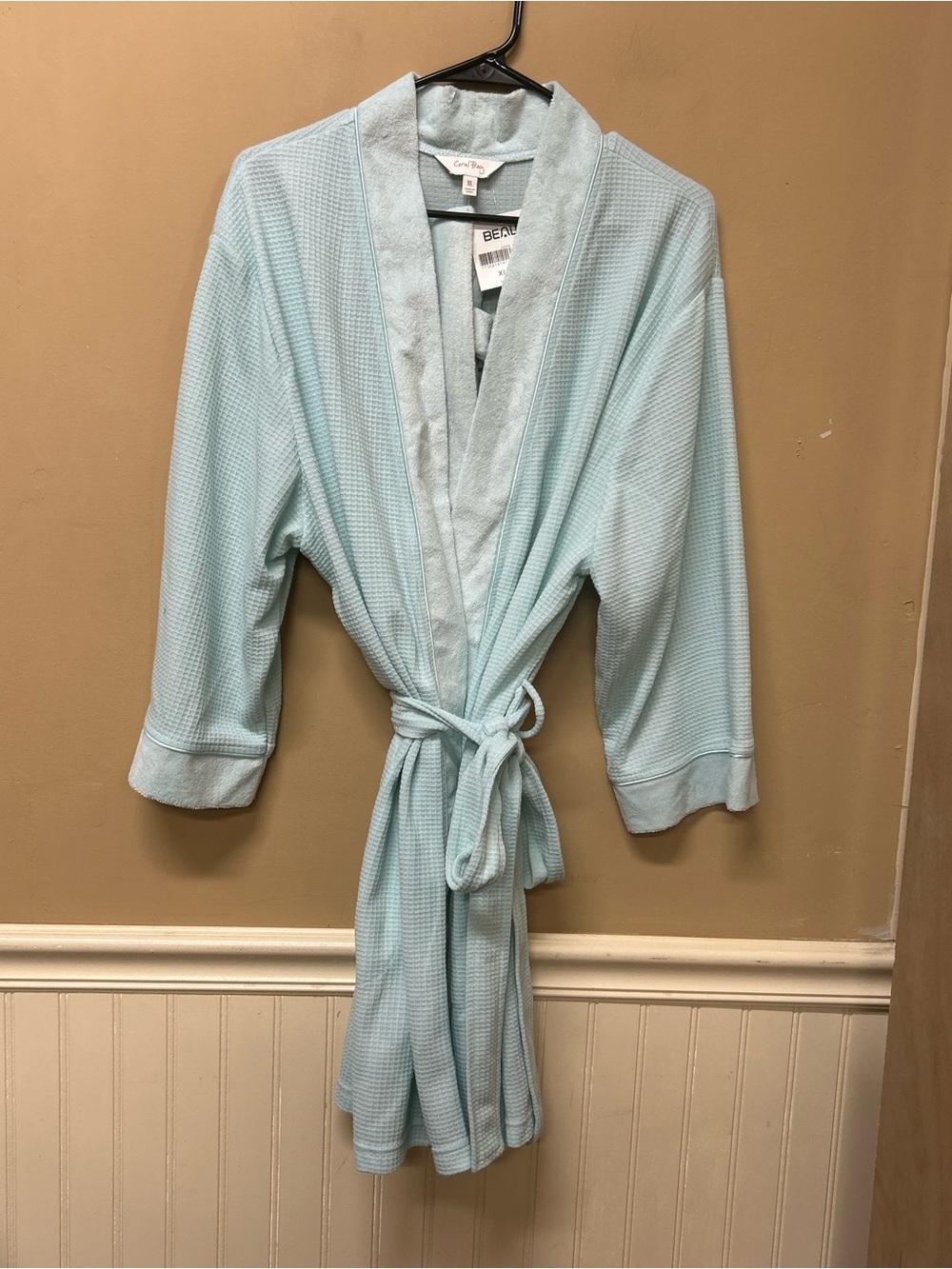 Coral Bay Women’s Waffle Robe Blue Size XL NWT